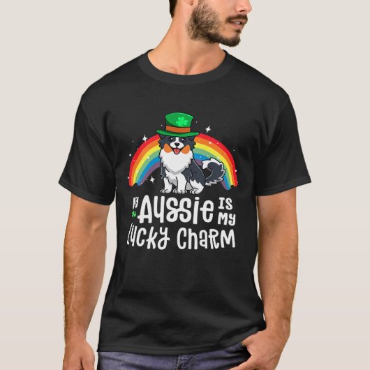 T-shirt Aussie Lucky Charm Jour de la Saint Patrick chien (Devant)