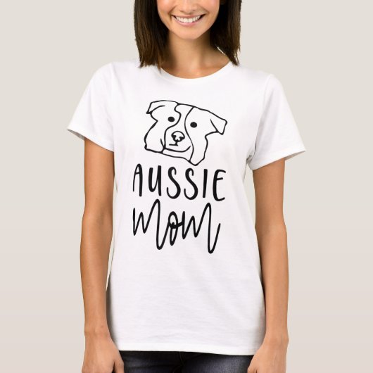 T-shirt Aussie Maman D'Un Berger Australien Ausshole (Devant)