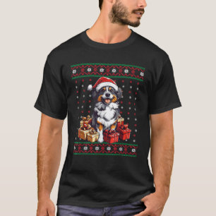 T-shirt Aussie Santa Hat Xmas Australian Shepherd Ugly Chr