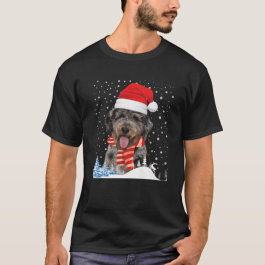 T-shirt Aussiedoodle Chien laide Chandail de Noël Santa Ha (Devant)
