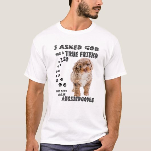 T-shirt Aussiedoodle Citation Maman, Aussiepoo Papa, Aussi (Devant)