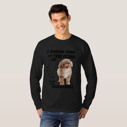 T-shirt Aussiedoodle Citation Maman Aussiepoo Papa mignon  (Devant entier)