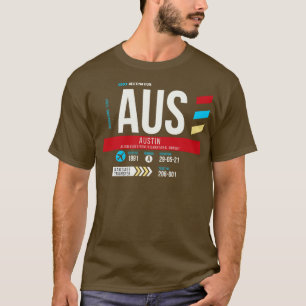T-shirt Austin AUS Airport Code Bagages Balise 1