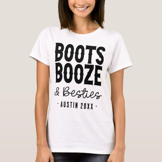 T-shirt Austin Bachelorette Boot Boze Besoins Custom (Devant)