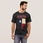 T-shirt Austin City Texas Texan Flag Map (Devant entier)