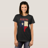 T-shirt Austin City Texas Texan Flag Map (Devant entier)
