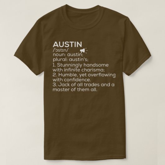 T-shirt Austin Nom Définition Austin Signification Austin (Design devant)