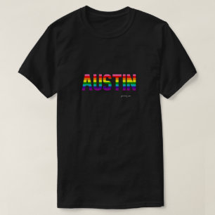 T-shirt Austin Pride T Shirt drapeau arc-en-ciel