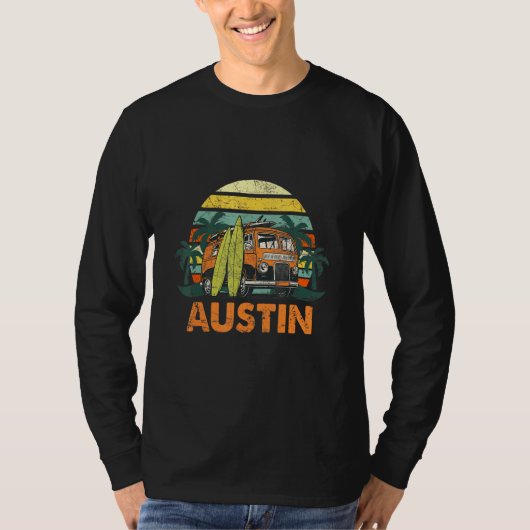 T-shirt Austin Retro Camper Texas Family Camping Tx (Devant)