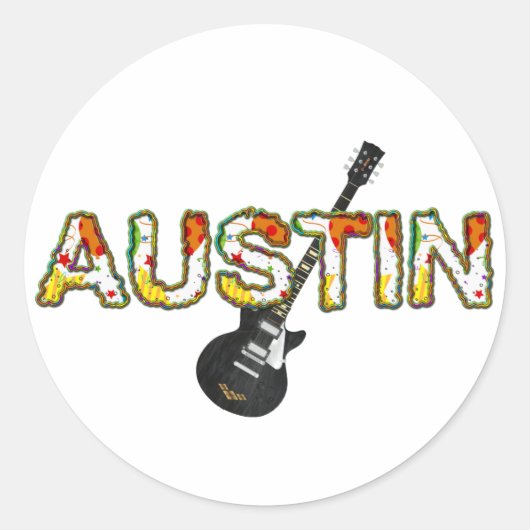 T-SHIRT Austin Ronde Sticker (Voorkant)