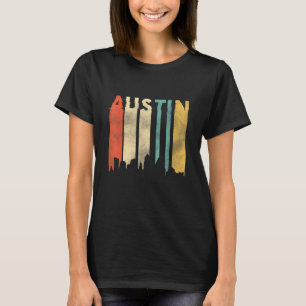 T-shirt Austin Skyline Texas États-Unis Tx Vacances Retro