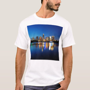 T-shirt Austin Texas Downtown Night Skyline Ladybird Lake