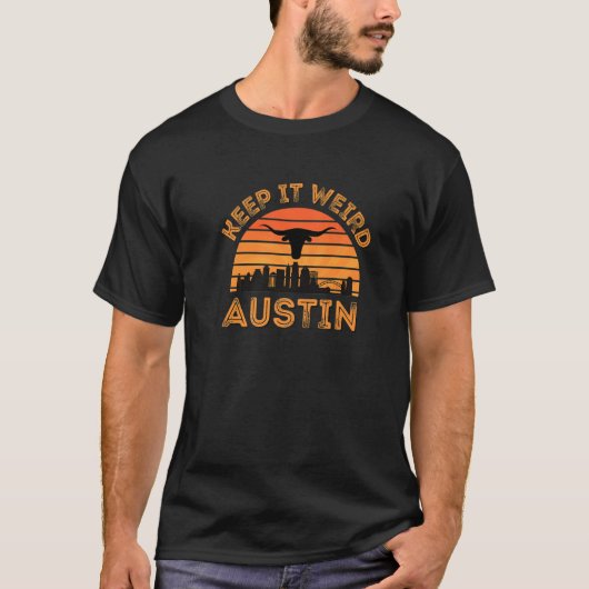 T-shirt Austin Texas Longhorn coucher de soleil Gardez-le  (Devant)