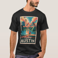 Austin Texas Skyline Voyage Art Rétro