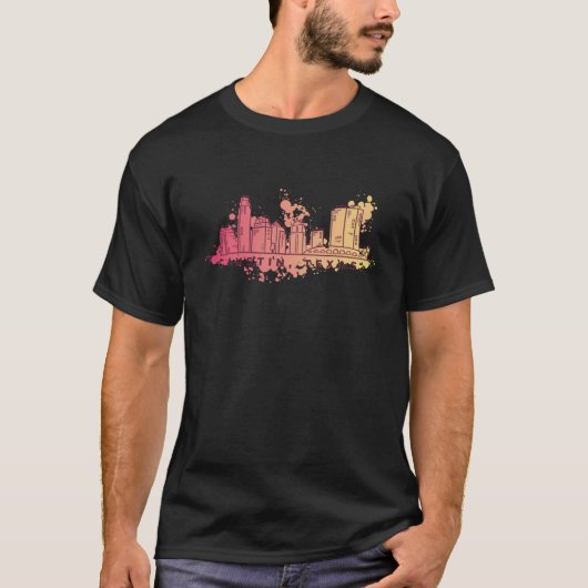 T-shirt Austin Texas USA City Skyline Silhouette Outline S (Devant)