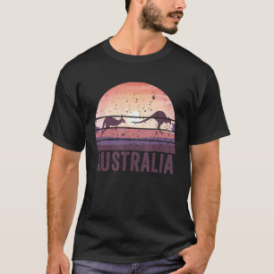 T-shirt Australia Day Retro Vintage Kangaroo Hommes Femmes