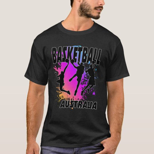 T-shirt Australia Flag  Love Playing Basketball  1 (Devant)