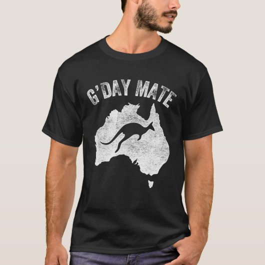 T-shirt Australia G Day Mate   Kangaroo Australian Symbol (Devant)