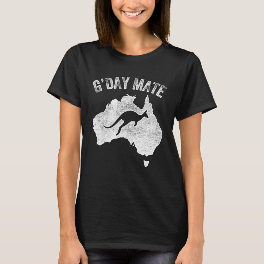 T-shirt Australia G Day Mate   Kangaroo Australian Symbol (Devant)