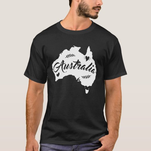 T-shirt Australia Map Travel & Animal State Home Australi (Devant)