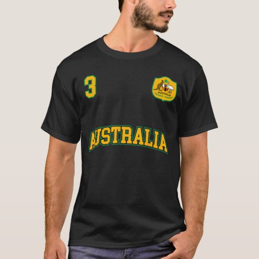 T-shirt Australia Soccer  No 3 Back Australian Sportseam f (Devant)