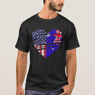 T-shirt Australian American Gros Coeur USA Patriot Herita