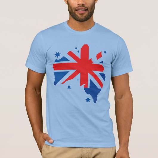 T-shirt Australian. Australian flag & Australian map. (Devant)
