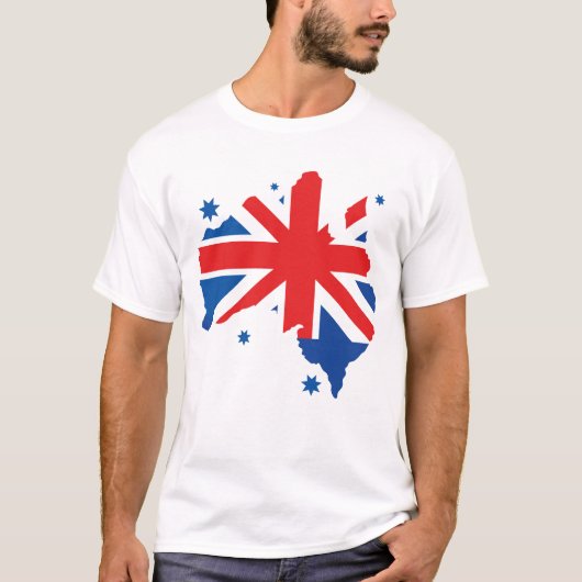 T-shirt Australian. Australian flag & Australian map. (Devant)