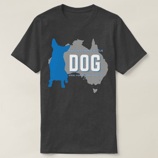 T-shirt Australian Cattle Dog Steel Coché Marshmallow (Design devant)