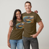 T-shirt Australian Crocodile Art Design (Unisexe)