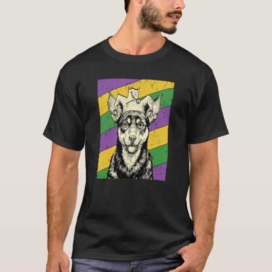 T-shirt Australian Kelpie Jester Mardi Gras Dog Mom or Dad (Devant)