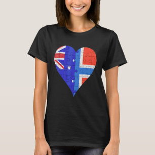 T-shirt Australian Norwegian Flag Heart