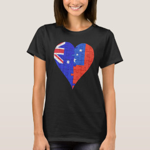 T-shirt Australian Samoan Flag Heart