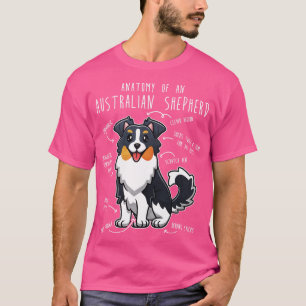 T-shirt Australian Shepherd Anatomie Tri Color