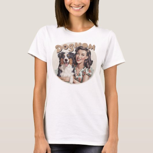 T-shirt Australian Shepherd Aussie Maman de chien (Devant)