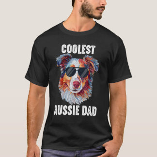 T-shirt Australian Shepherd Dad Coolest Aussie Dad for Dog