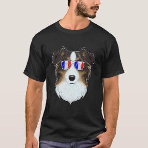T-shirt Australian Shepherd France Lunettes de soleil I Fr