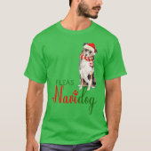 T-shirt Australian Shepherd Funny Noël Fleas Navidog (Devant)