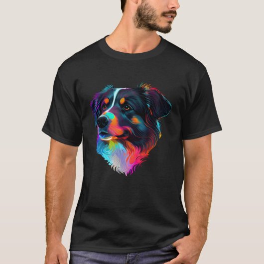 T-shirt Australian Shepherd Pop Australian Shepherd (Devant)