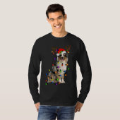 T-shirt Australian Shepherd Reindeer Christmas Lights Funn (Devant entier)