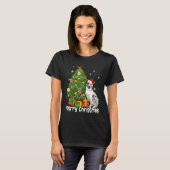 T-shirt Australian Shepherd Santa Christmas Tree Lights Xm (Devant entier)