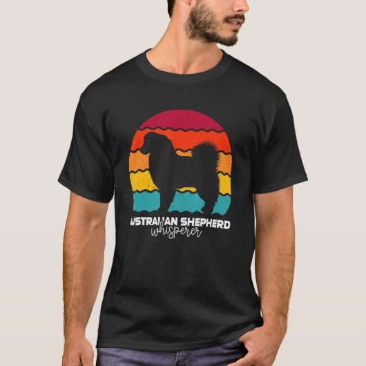 T-shirt Australian Shepherd Whisperer Retro Vintage (Devant)