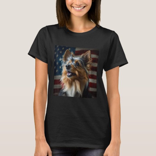 T-shirt Australian Terrier 4th of July  Australian Terrier (Devant)