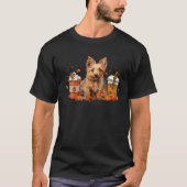T-shirt Australian Terrier Café Chaleureux Chaud Automne A (Devant)