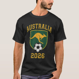 T-shirt Australie 2026 Football Vintage Kangourou Vert Or