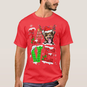 T-shirt Australie Berger Chien arbre Noël lumières Noël No