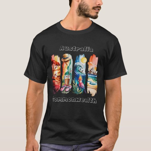 T-shirt Australie Commonwealth Design bl (Devant)
