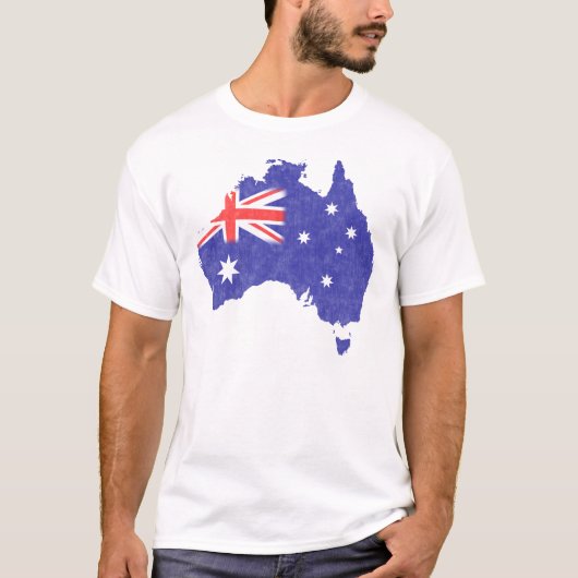 T-shirt Australie Drapeau Vintage désorganisé (Devant)