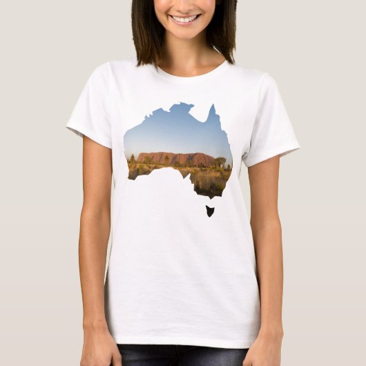T-shirt Australie Forme Pays Uluru Ayers Rock (Devant)