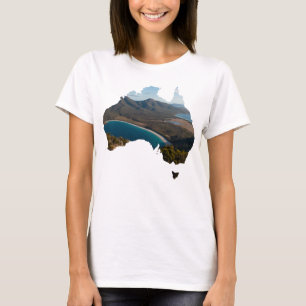 T-shirt Australie Forme Wineglass Bay Tasmania Panorama